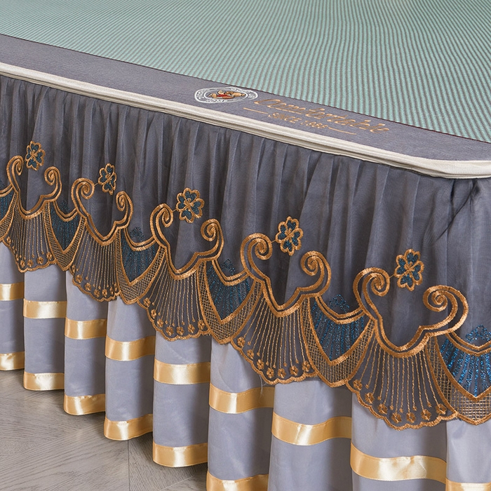 91家纺网 家纺一手货源 找家纺 情恒家纺 2025新款冰藤可拆卸床裙席三件套 皇朝 辰青