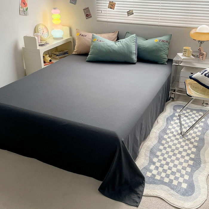 91家纺网 家纺一手货源 找家纺 优尚佳生活馆 2025新款水洗棉磨毛刺绣四件套 松绿