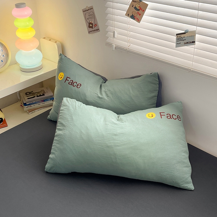 91家纺网 家纺一手货源 找家纺 优尚佳生活馆 2025新款水洗棉磨毛刺绣四件套 松绿