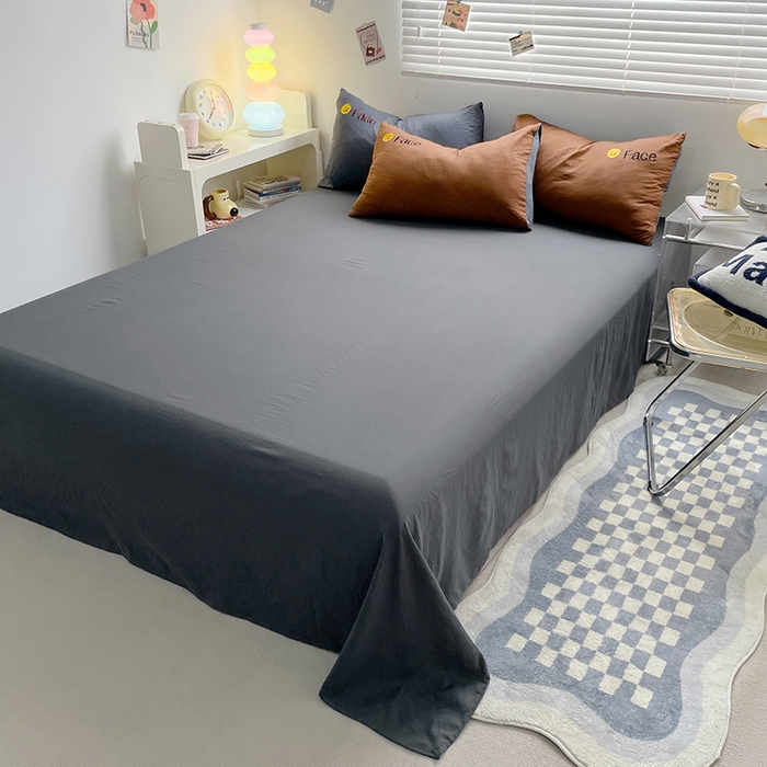 91家纺网 家纺一手货源 找家纺 优尚佳生活馆 2025新款水洗棉磨毛刺绣四件套 糖卡灰