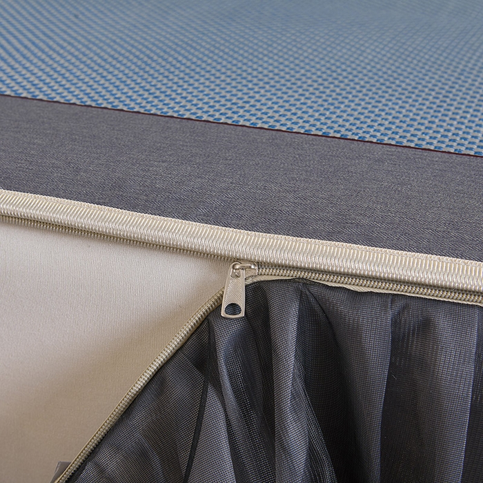 91家纺网 家纺一手货源 找家纺 情恒家纺 2025新款冰藤可拆卸床裙席三件套 皇朝 雾蓝