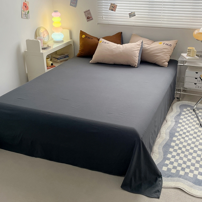 91家纺网 家纺一手货源 找家纺 优尚佳生活馆 2025新款水洗棉磨毛刺绣四件套 微笑-卡其灰