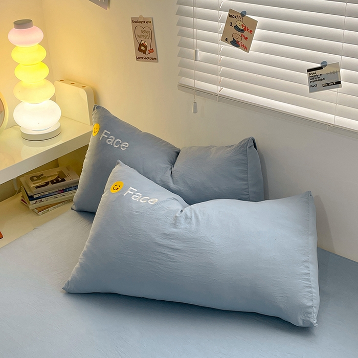 91家纺网 家纺一手货源 找家纺 优尚佳生活馆 2025新款水洗棉磨毛刺绣四件套 微笑天空