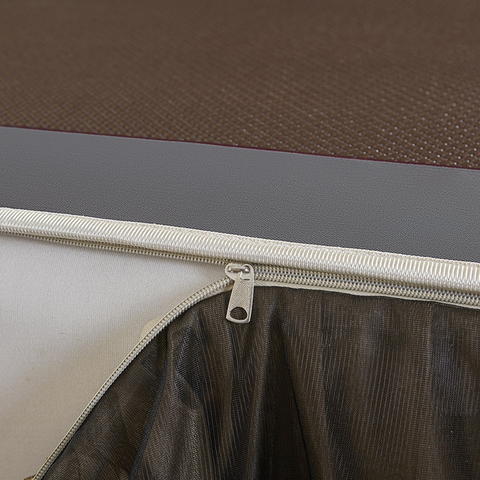 91家纺网 家纺一手货源 找家纺 情恒家纺 2025新款冰藤可拆卸床裙席三件套 皇朝 深棕