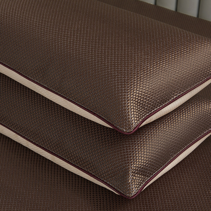 91家纺网 家纺一手货源 找家纺 情恒家纺 2025新款冰藤可拆卸床裙席三件套 皇朝 深棕