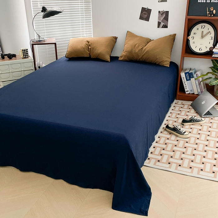 91家纺网 家纺一手货源 找家纺 优尚佳生活馆 2025新款ins风超柔褶皱亲肤磨毛水洗棉四件套双拼系列（风格二） 玛瑙洛克