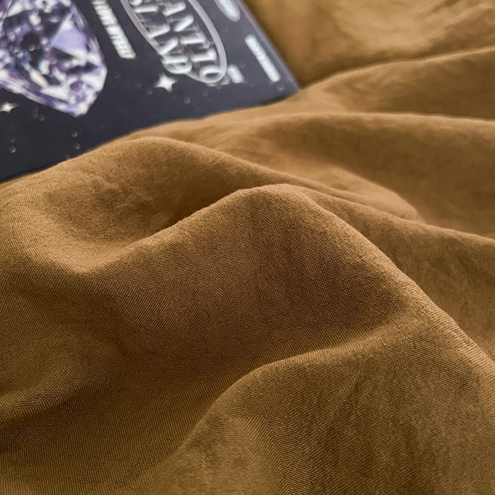 91家纺网 家纺一手货源 找家纺 优尚佳生活馆 2025新款ins风超柔褶皱亲肤磨毛水洗棉四件套双拼系列（风格二） 玛瑙芝士