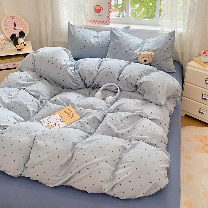 91家纺网 家纺一手货源 找家纺 优尚佳生活馆 2025新款INS风亲肤水洗棉四件套系列-印花 星河梦境