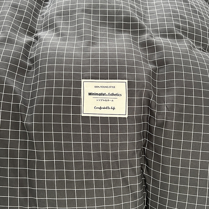 91家纺网 家纺一手货源 找家纺 优尚佳生活馆 2025新款无印风亲肤磨毛四件套-格子 黑小格