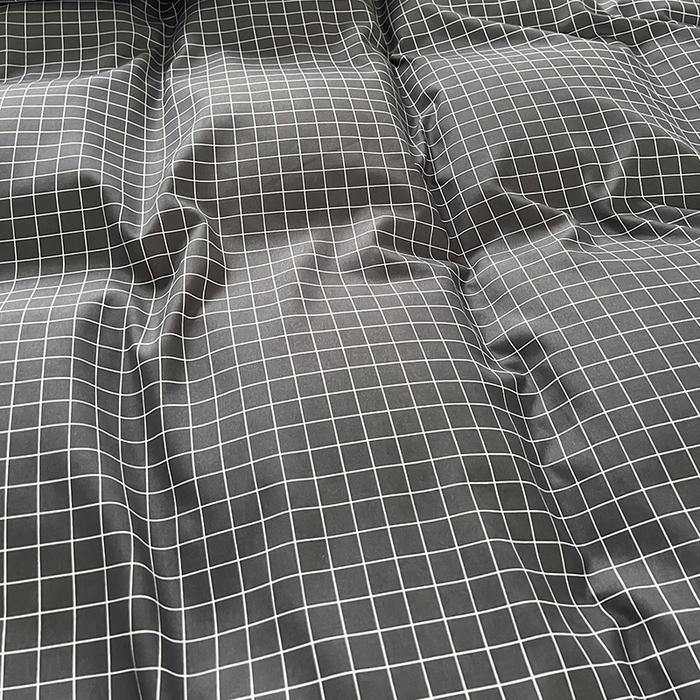 91家纺网 家纺一手货源 找家纺 优尚佳生活馆 2025新款无印风亲肤磨毛四件套-格子 黑小格