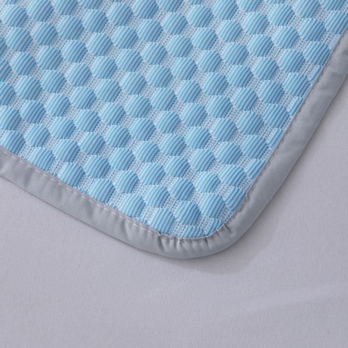 91家纺网 家纺一手货源 找家纺 珍贝家纺 2025新款凉感豆豆隔脏枕套系列 蓝色一对