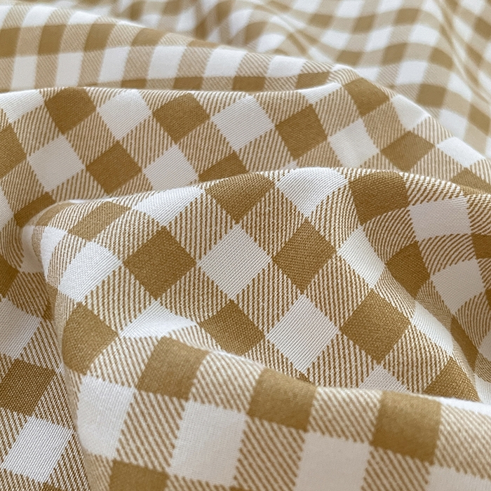 91家纺网 家纺一手货源 找家纺 优尚佳生活馆 2025新款无印风亲肤磨毛四件套-格子 米小格