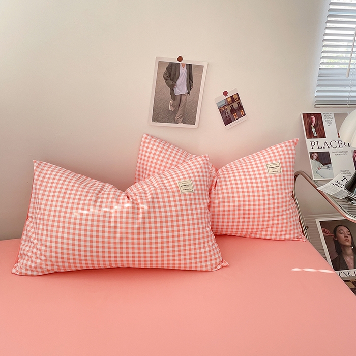 91家纺网 家纺一手货源 找家纺 优尚佳生活馆 2025新款无印风亲肤磨毛四件套-格子 玉小格