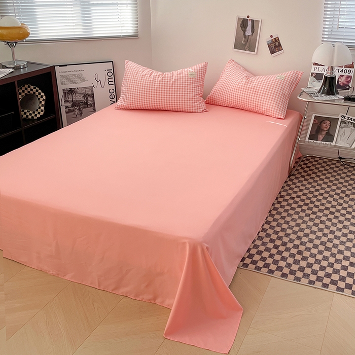 91家纺网 家纺一手货源 找家纺 优尚佳生活馆 2025新款无印风亲肤磨毛四件套-格子 玉小格