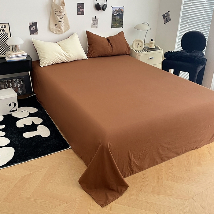 91家纺网 家纺一手货源 找家纺 优尚佳生活馆 2025新款INS风亲肤水洗棉四件套系列-纯色 莫卡维尼