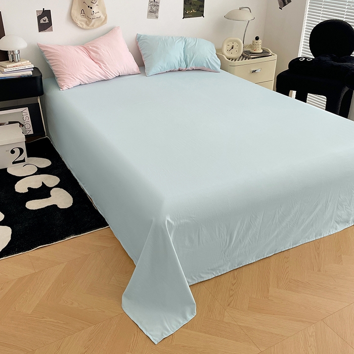 91家纺网 家纺一手货源 找家纺 优尚佳生活馆 2025新款INS风亲肤水洗棉四件套系列-纯色 慕云粉