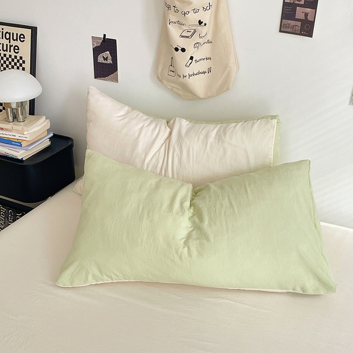 91家纺网 家纺一手货源 找家纺 优尚佳生活馆 2025新款INS风亲肤水洗棉四件套系列-纯色 青提茉莉