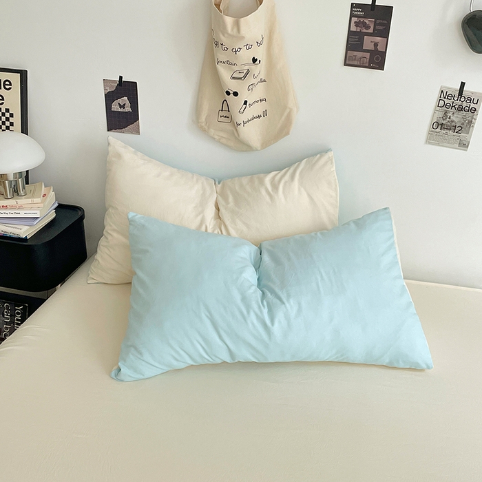 91家纺网 家纺一手货源 找家纺 优尚佳生活馆 2025新款INS风亲肤水洗棉四件套系列-纯色 霜雪蔚蓝