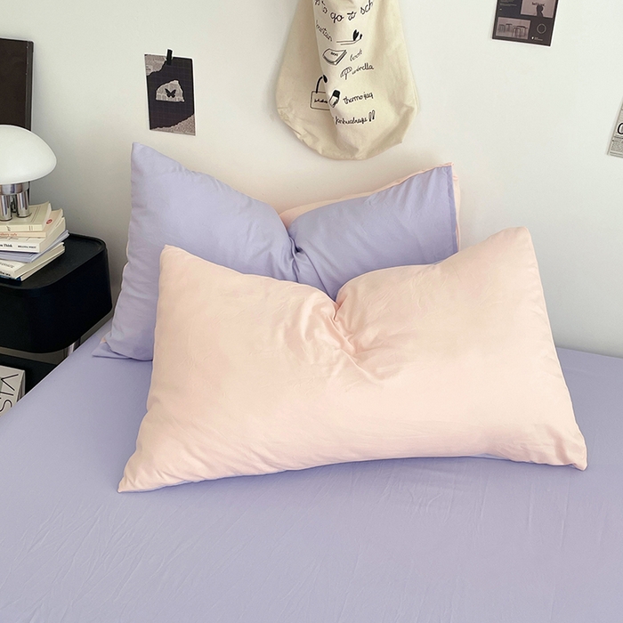 91家纺网 家纺一手货源 找家纺 优尚佳生活馆 2025新款INS风亲肤水洗棉四件套系列-纯色 桃之夭夭