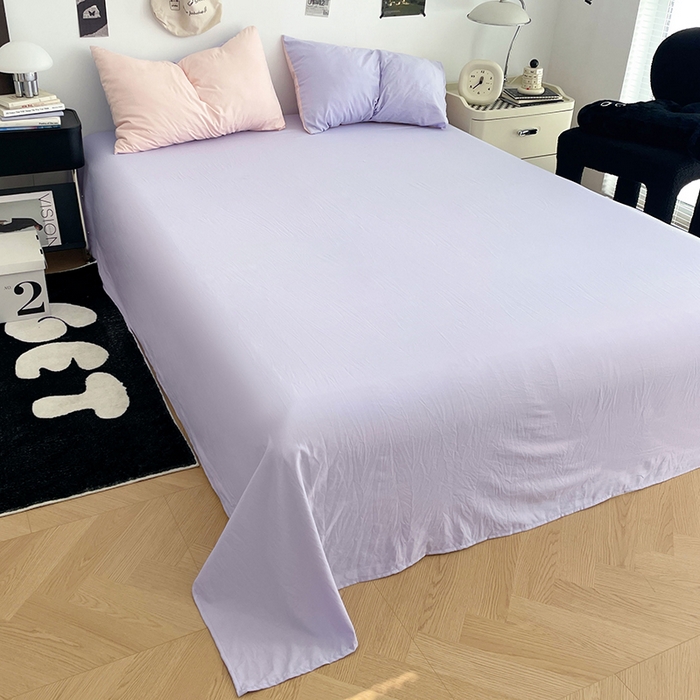 91家纺网 家纺一手货源 找家纺 优尚佳生活馆 2025新款INS风亲肤水洗棉四件套系列-纯色 桃之夭夭