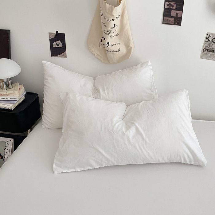 91家纺网 家纺一手货源 找家纺 优尚佳生活馆 2025新款INS风亲肤水洗棉四件套系列-纯色 云朵白