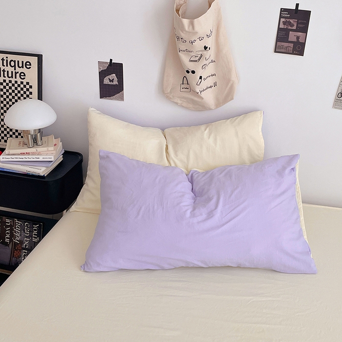 91家纺网 家纺一手货源 找家纺 优尚佳生活馆 2025新款INS风亲肤水洗棉四件套系列-纯色 紫色时光