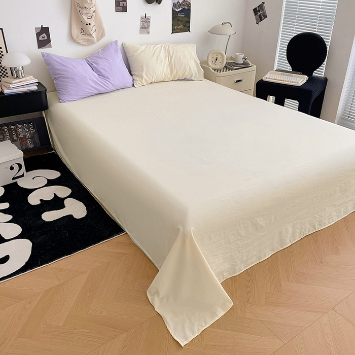 91家纺网 家纺一手货源 找家纺 优尚佳生活馆 2025新款INS风亲肤水洗棉四件套系列-纯色 紫色时光