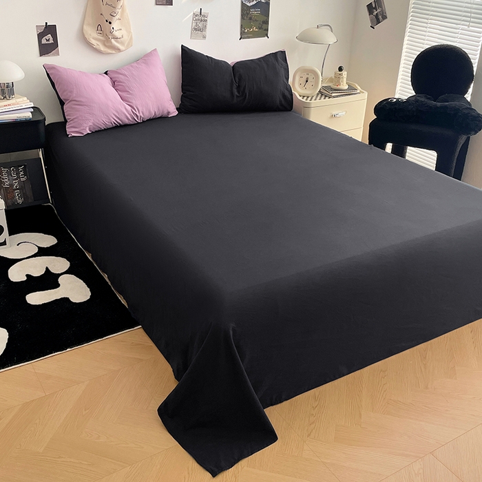 91家纺网 家纺一手货源 找家纺 优尚佳生活馆 2025新款INS风亲肤水洗棉四件套系列-纯色 紫色星空