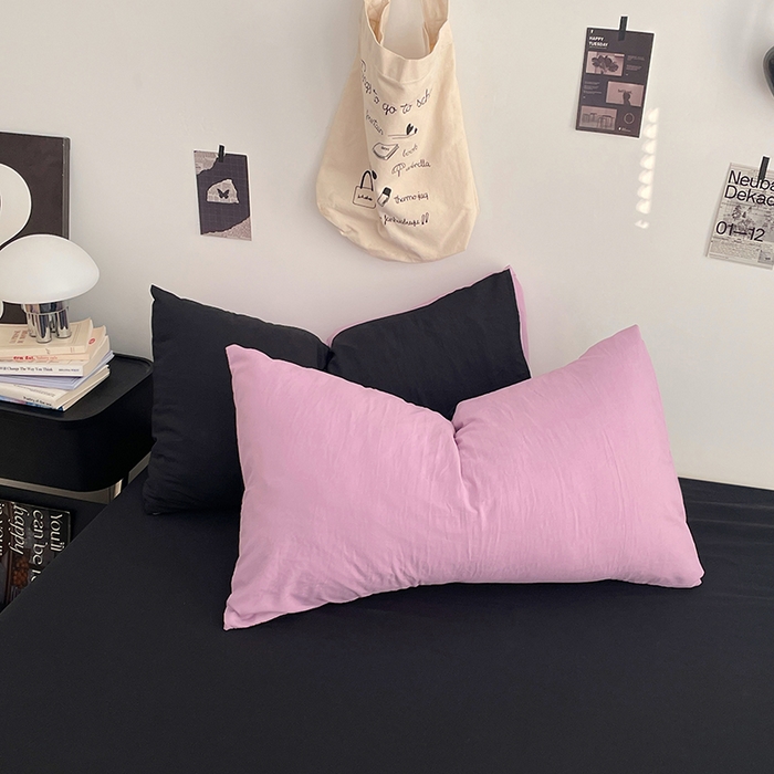 91家纺网 家纺一手货源 找家纺 优尚佳生活馆 2025新款INS风亲肤水洗棉四件套系列-纯色 紫色星空