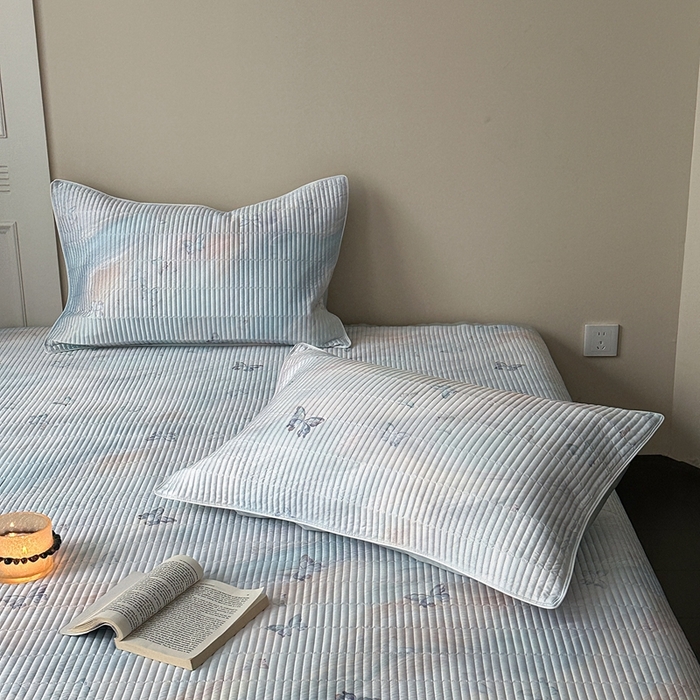 91家纺网 家纺一手货源 找家纺 2025新款幻蝶系列奥地利进口兰精天丝床盖三件套双面可用可搭同款夏被（提供买家秀） 幻蝶-蓝