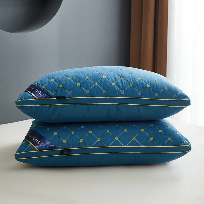 雅晨枕芯 2025新款满天星双边立体枕头枕芯 蓝48x74cm 低枕