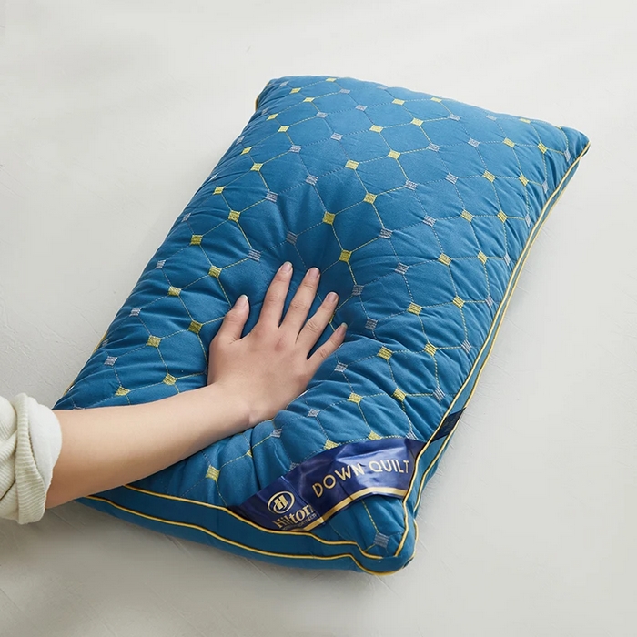 91家纺网 家纺一手货源 找家纺 雅晨枕芯 2025新款满天星双边立体枕头枕芯 蓝48x74cm 高枕 