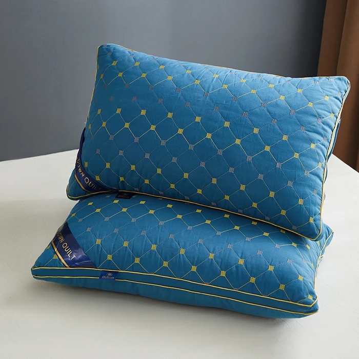 91家纺网 家纺一手货源 找家纺 雅晨枕芯 2025新款满天星双边立体枕头枕芯 蓝48x74cm 中枕 
