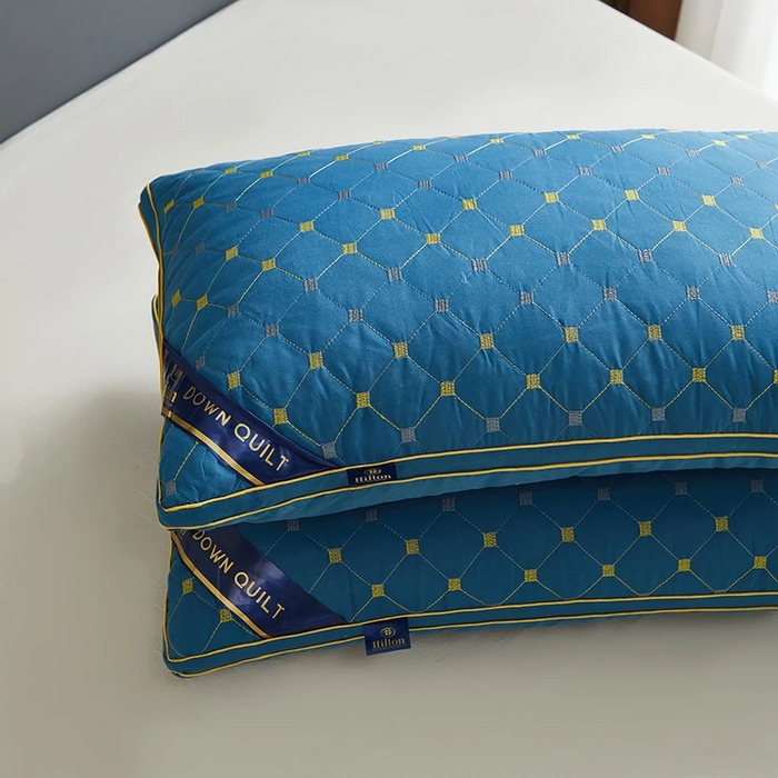 91家纺网 家纺一手货源 找家纺 雅晨枕芯 2025新款满天星双边立体枕头枕芯 蓝48x74cm 中枕 