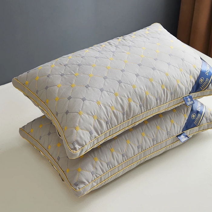 91家纺网 家纺一手货源 找家纺 雅晨枕芯 2025新款满天星双边立体枕头枕芯 灰48x74cm 中枕 