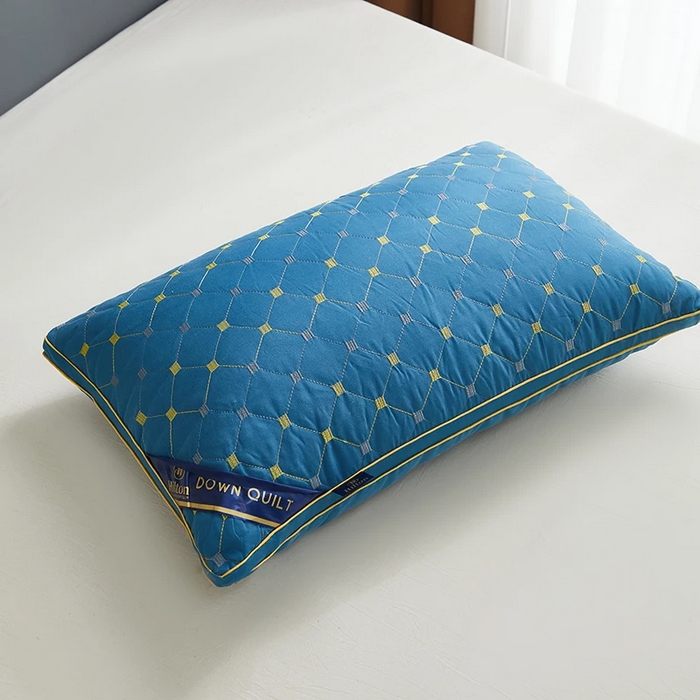 91家纺网 家纺一手货源 找家纺 雅晨枕芯 2025新款满天星双边立体枕头枕芯 蓝48x74cm 低中枕