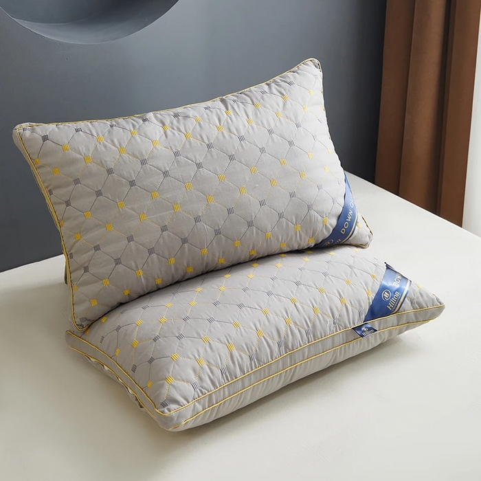 91家纺网 家纺一手货源 找家纺 雅晨枕芯 2025新款满天星双边立体枕头枕芯 灰48x74cm 低中枕