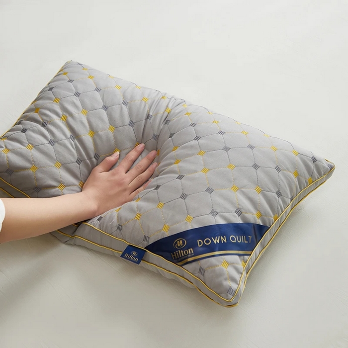 91家纺网 家纺一手货源 找家纺 雅晨枕芯 2025新款满天星双边立体枕头枕芯 灰48x74cm 低中枕