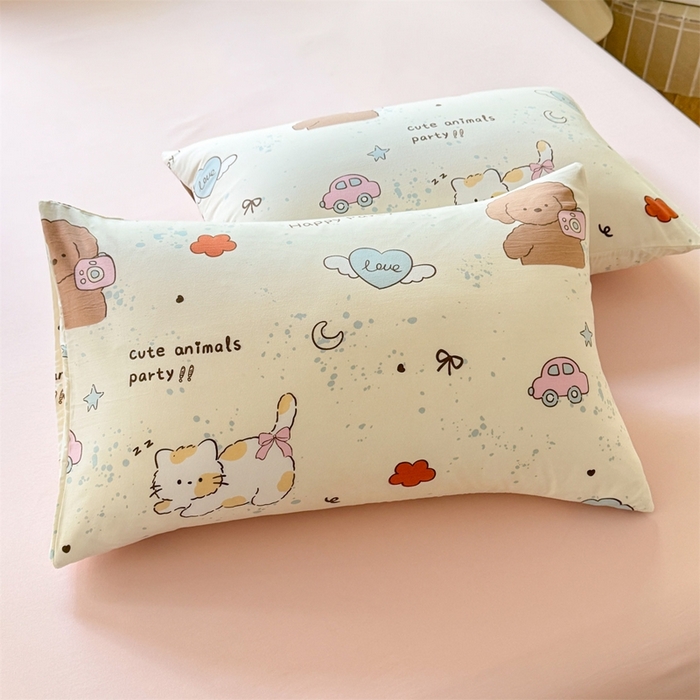 91家纺网 家纺一手货源 找家纺 多品家纺 2025新款ins风水洗棉学生宿舍三件套 快乐玩伴