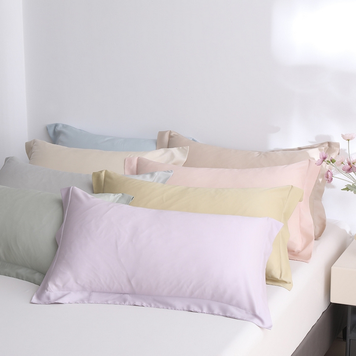 91家纺网 家纺一手货源 找家纺 （总）寝柔 2025夏季新款50S纯色天丝枕套丝滑有凉感枕头套(有质检报告）