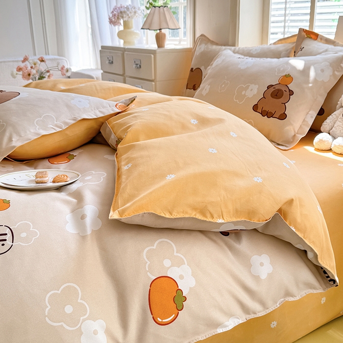 91家纺网 家纺一手货源 找家纺 优逸 2025新款植物羊绒单被套 卡皮巴拉