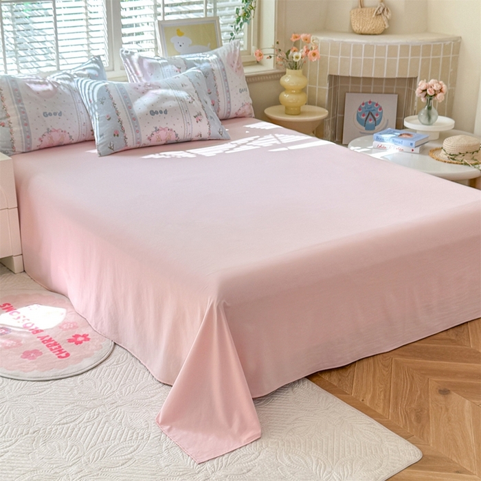 91家纺网 家纺一手货源 找家纺 多品家纺 2025新款ins风水洗棉学生宿舍三件套 兔兔庄园