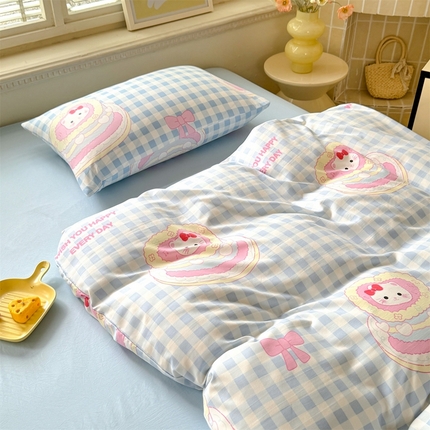 91家纺网 家纺一手货源 找家纺 （总）多品家纺 2025新款ins风水洗棉学生宿舍三件套