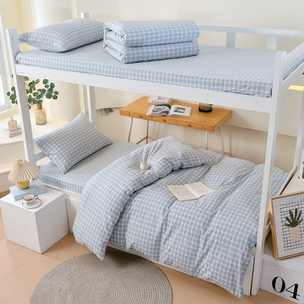 91家纺网 家纺一手货源 找家纺 （总）焱博家纺 2025新款全棉色织水洗棉学生三件套