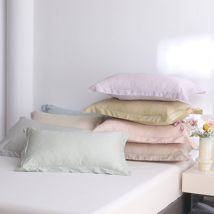 91家纺网 家纺一手货源 找家纺 （总）寝柔 2025夏季新款50S纯色天丝枕套丝滑有凉感枕头套(有质检报告）