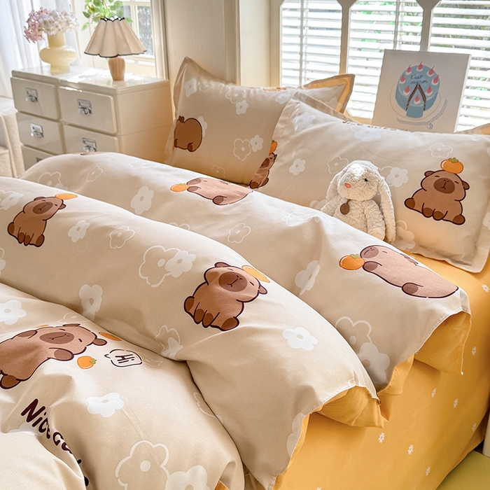 91家纺网 家纺一手货源 找家纺 优逸 2025新款植物羊绒单被套 卡皮巴拉