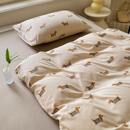 91家纺网 家纺一手货源 找家纺 （总）多品家纺 2025新款ins风水洗棉学生宿舍三件套