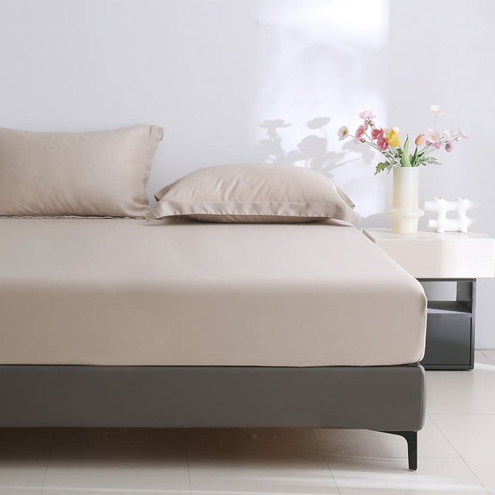 91家纺网 家纺一手货源 找家纺 寝柔家纺 2025夏季新款50S纯色天丝枕套丝滑有凉感(有质检报告） 燕麦色