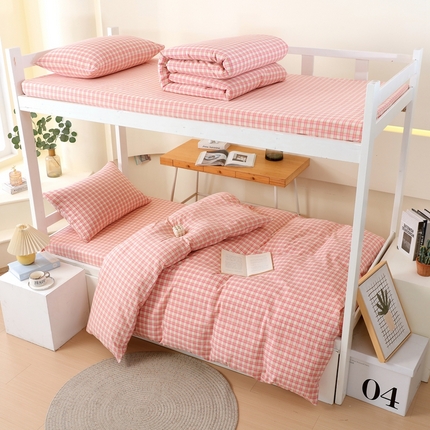 91家纺网 家纺一手货源 找家纺 （总）焱博家纺 2025新款全棉色织水洗棉学生三件套