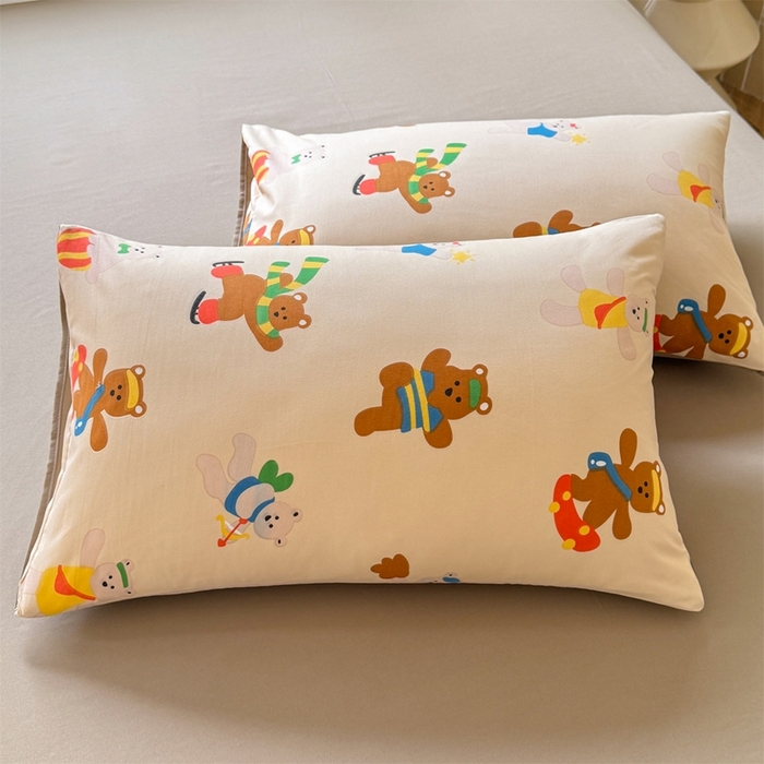 91家纺网 家纺一手货源 找家纺 多品家纺 2025新款ins风水洗棉学生宿舍三件套 欢乐世界